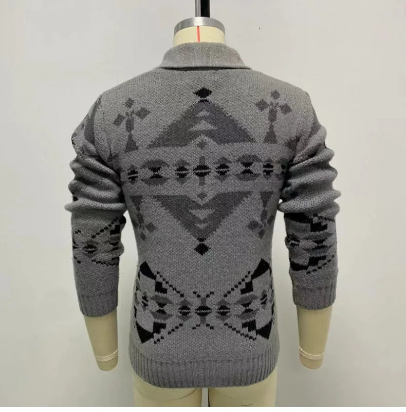 2024 Men's Thick Warm Cardigan Sweaters Oversized Harajuku Cartoon Knitted Sweater Pullover Male Streetwear Knitwear Men Tops