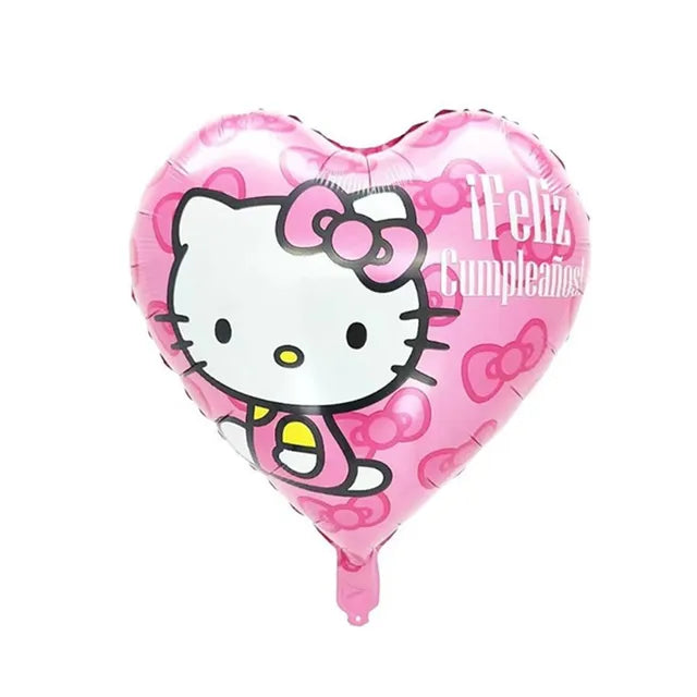 Lindo juego de globos decorativos para fiesta de anime, temática de Hello Kitty, fiesta de cumpleaños de niña kawaii, globos para baby shower, 5 piezas 