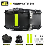 65/55/45L Aluminum Silvery Motorcycle Top Box Waterproof Rear Luggage Case Motorbike Trunk Tail Helmet Box Quick Release Toolbox