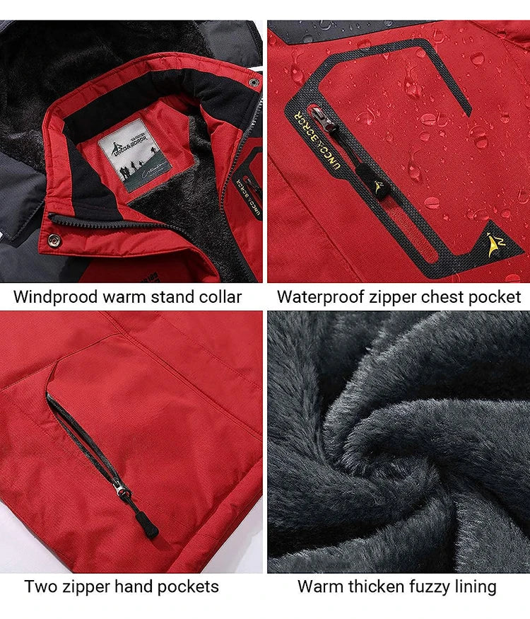 Men's Winter Parkas Outdoor Jacket Thicken Fleece Warm Waterproof Windbreaker Ski Jackets Climb Men Thick Coat Hot Sale