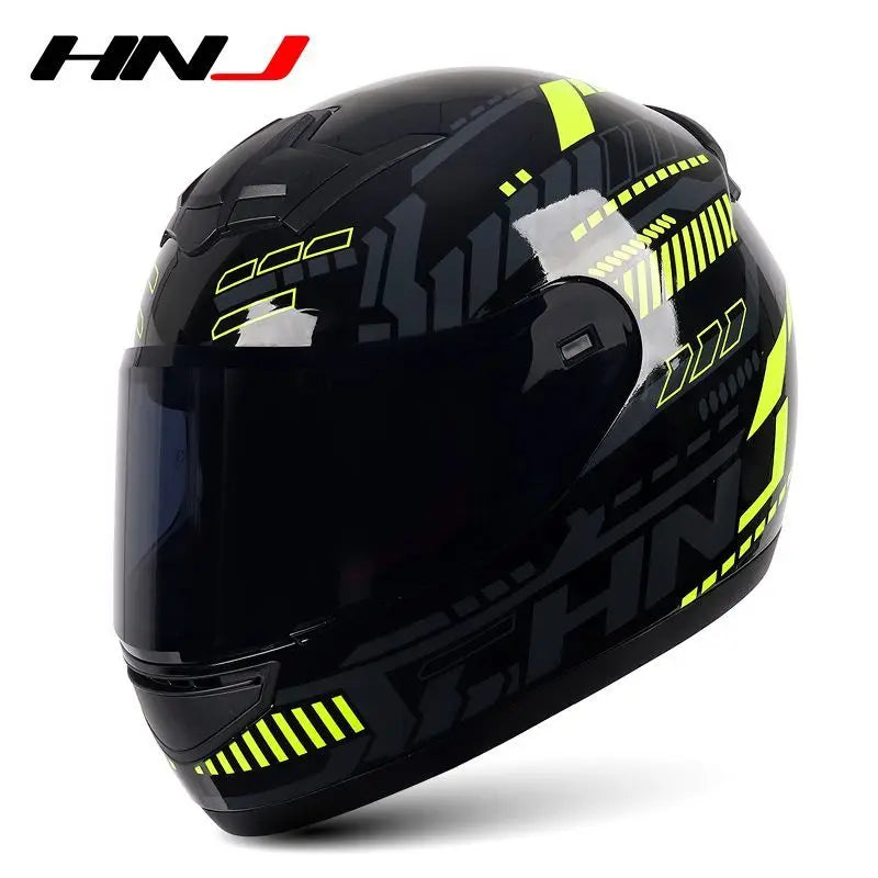 HNJ Men Motorcycle Helmet Women Full Face Helmet Riding Personality Horn Pink Helmet DOT Certification Motorcycle Helmet