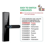 H4 Tuya Electronic Lock Wifi Smart Door Lock Fingerprint Lock Password IC Card Key USB Charge For Smart Home