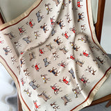 2024 Horse Print Female Silk Neck Scarf Square Hair Scarves Foulard Head Band Shawls Wraps Neckerchief Bandana Women