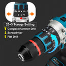 480N.M Brushless Electric Impact Drill Cordless Drill 13mm Electric Screwdriver DIY Driver Power Tool for Makita 18V Battery Pin