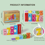 Wooden educational digital blocks, creative puzzles, stacking toys, fun brain teasers, early education topics, Montessori style
