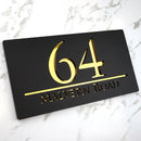Matte Black Gray Personalized Laser Cut Large Acrylic Modern 3D Floating House Number sign Outdoor Street Family Name Plaque Are