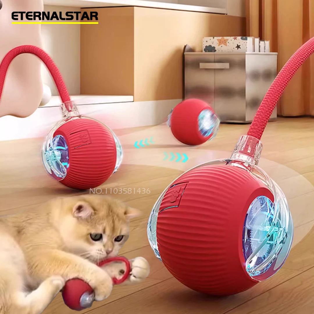 New Rechargeable Smart Interactive Ball for Pets, Motorized Toy, Dog and Cat Training, Simulated Mouse, 3 Modes, Wake-Up Ball