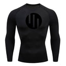 Gym Short Sleeve Running T-Shirt Men's Compression Long Sleeve Shirt Sun Protection Quick Drying Sports Top Black Sportswear 4xl