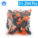 51-204Pcs Floor Tile Leveling System Clips Spacers Porcelain Ceramic Leveler Kit For Tile Laying Wall Fixing Construction Tools