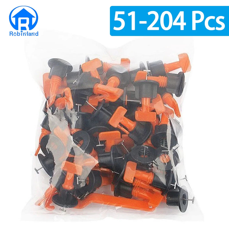 51-204Pcs Floor Tile Leveling System Clips Spacers Porcelain Ceramic Leveler Kit For Tile Laying Wall Fixing Construction Tools