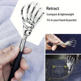 Skull Palm Telescopic Back Scratcher Hand Massager Back Slap with Rubber Handles Fun and Novel Tool for Decompression Hand Stick