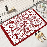 Tapete de chão com padrão vermelho e branco, quarto, banheiro, absorvente, decoração de casa, sala de estar, entrada