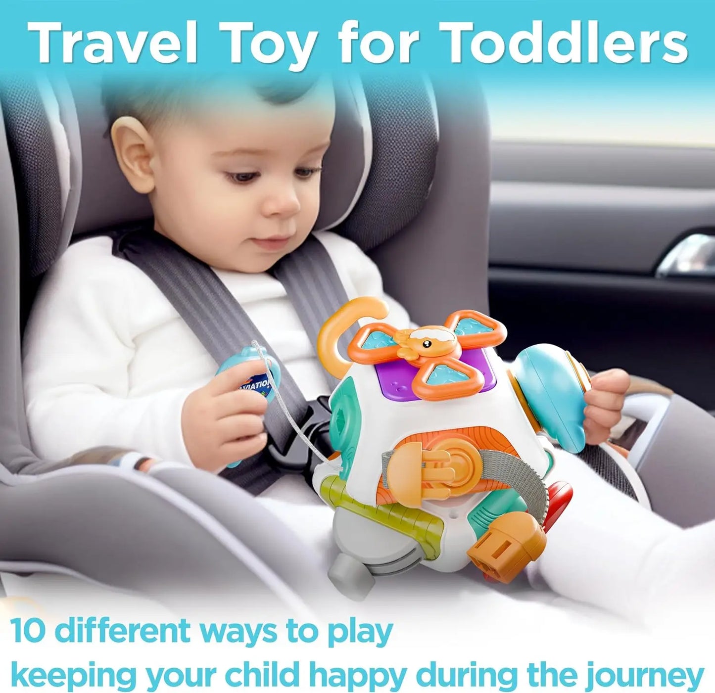 Montessori Sensory Toys Baby Busy Cube Activity Travel Toy Educational Learning Fidget Toys for Fine Motor Skills Children Gift