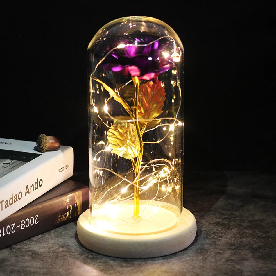 Envío directo de flores artificiales Galaxy Rose, La Bella y la Bestia, decoración de boda, regalo creativo para el Día de San Valentín, regalo para la madre.