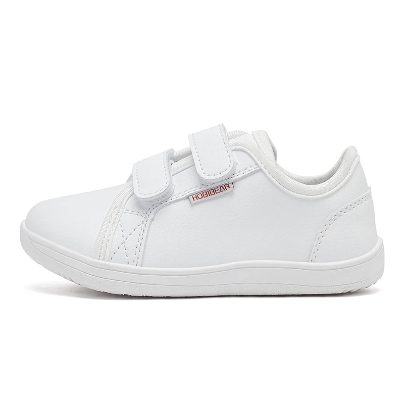 HOBIBEAR Kids Barefoot Shoes Little/Big Kid Wide Toe Minimalist Sneakers Lightweight Hook and Loop Artificial Leather Shoes