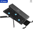 Foldable Bluetooth3.0 Wireless Keyboard With Magnetic Stand,Rechargeable 60 Keys Aluminum Alloy Mini Keyboard,Portable Wireless Travel Keyboard for Window/Mac OS-Grey