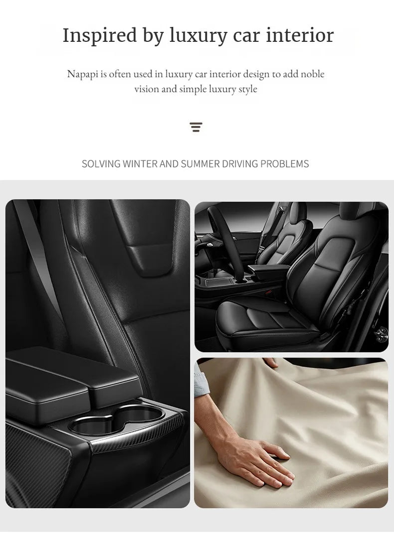 Perforated Nappa Leather Car Steering Wheel Cover Warm in Winter and Cool in Summer, Universal 15 Inch,  Anti-Slip, Odorless