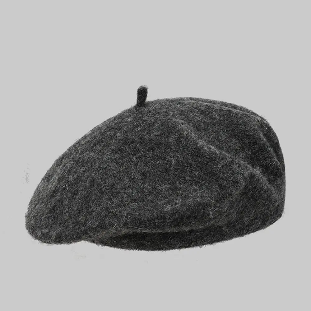 Fashion Warm Winter Wool Berets Hat Retro Solid Color French Artist Hat All Matched Elegant Plain Cap Lady