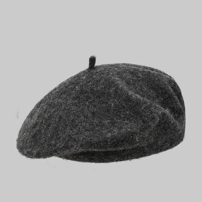 Fashion Warm Winter Wool Berets Hat Retro Solid Color French Artist Hat All Matched Elegant Plain Cap Lady