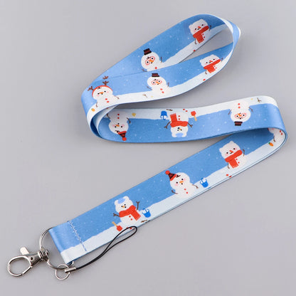 Christmas Lanyard Santa Claus Neck Strap for Key ID Card Cellphone Straps Badge Holder DIY Hanging Rope Neckband Accessories