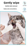 Pet Teeth Cleaning Dental Finger Wipes for Dogs & Cats, Reduces Plaque & Freshens Breath No-Rinse Dog Teeth Care Finger Wipes, E