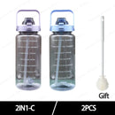 2025 Spring/Summer 2L Large Capacity Outdoor Plastic Bouncing Straw Sports Water Bottle Leak-proof Portable Refill Cups