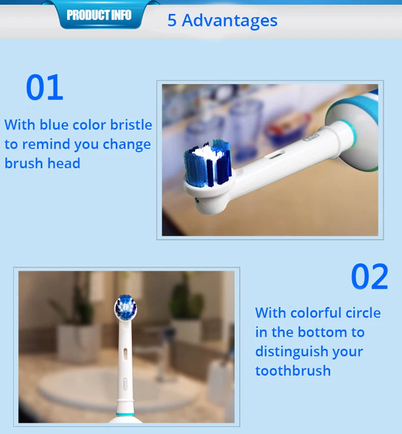 Cepillo de dientes eléctrico Oral B para adultos, recargable, con rotación, blanqueamiento 3D y cabezales de regalo.