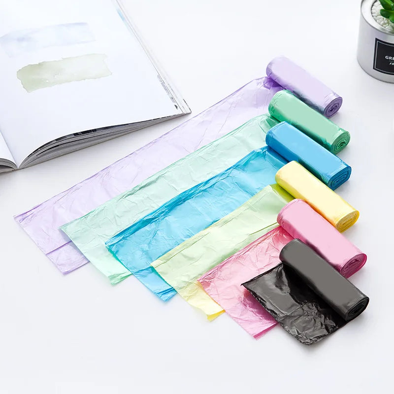 Bolsa de Lixo Descartável Doméstico, Sacos De Lixo De Armazenamento De Cozinha, Saco De Resíduos De Limpeza, Saco De Plástico, 5 Rolos, 1 Pacote, 100Pcs