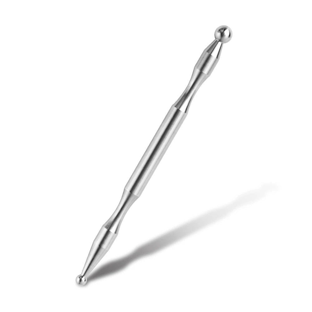 Acupuncture Pen Stainless Steel Deep Tissue Massager Dual Head Facial Reflexology Acupressure Bar for Full Body Meridian Massage