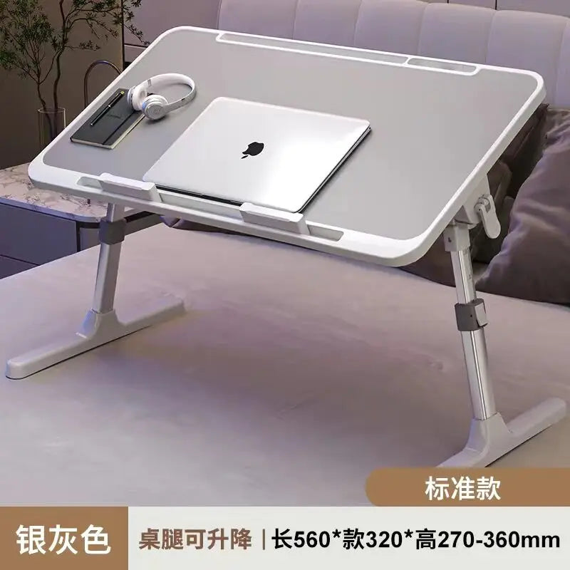 Lift Foldable Laptop Table for Bed Stand Lap Lazy Learning Desk Student Computer Desk for Working Read with Radiator Drawer