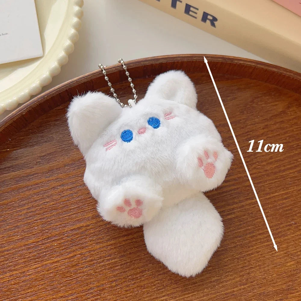 PLush Cat Wallet Keychain Soft Stuffed Animal Little Cat Bag Car Pendant Keychain Trinket Kids Stuffed Keychains Accessories
