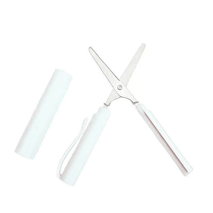 Tijeras portátiles con forma de bolígrafo, tijeras plegables creativas y seguras, herramienta multifunción para cortar papel, suministros para la escuela y la oficina.