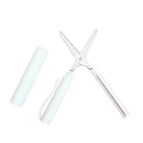 Tijeras portátiles con forma de bolígrafo, tijeras plegables creativas y seguras, herramienta multifunción para cortar papel, suministros para la escuela y la oficina.