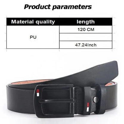 Fashion And Classical PU Alloy Square Buckle Belts Business Versatile Leisure Belts Black For Men Jean Pants Waistband ремень