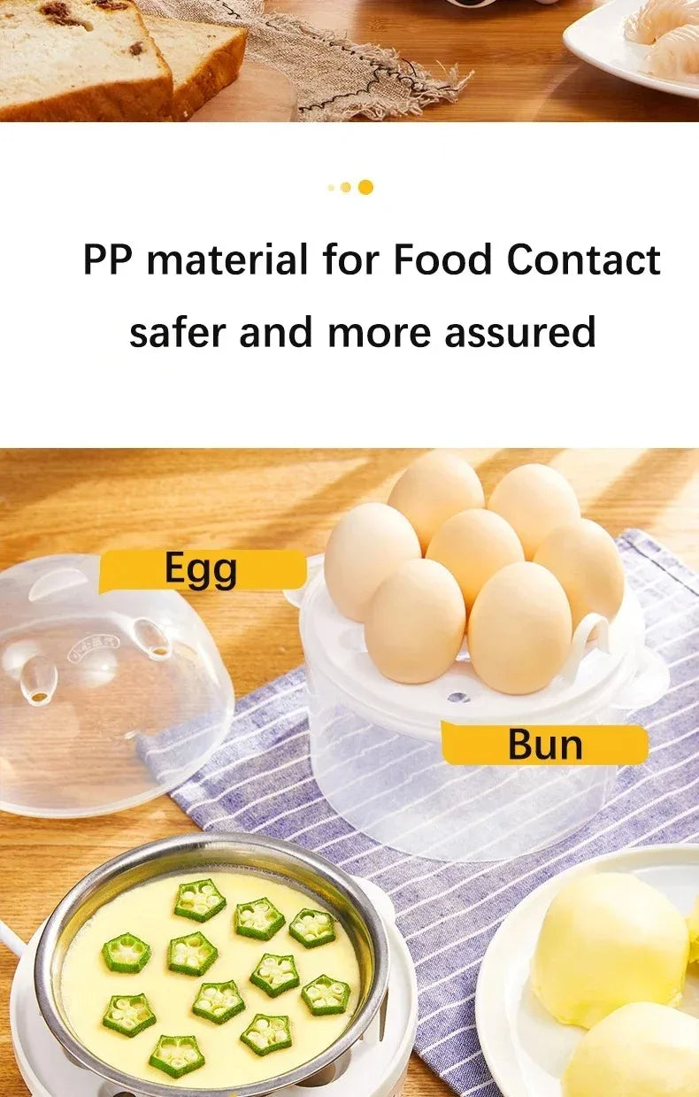 Automatic Electric Egg Steamer Multifunctional Electric Egg Boiler Double-Layer Egg Cooker Mini Kitchen Breakfast Machine