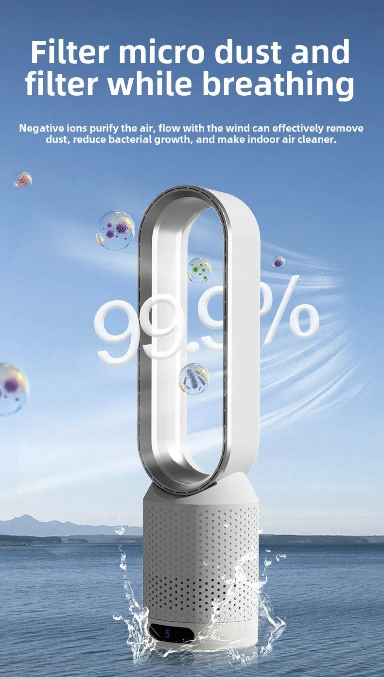 Leafless fan, household electric fan, no pages, silent air filter, circulating fan, bed head, floor standing desktop
