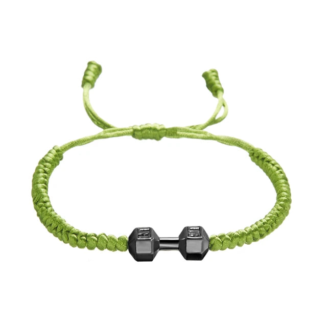 Adjustable Dumbbell Bracelet for Men and Women, Handmade Bracelet, Gold and Silver, Fitness and Energy Jewelry 