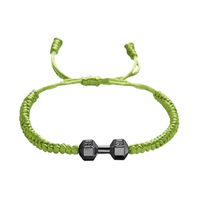 Pulseira ajustável com haltere para homens e mulheres, pulseira artesanal, ouro e prata, joias fitness e energéticas