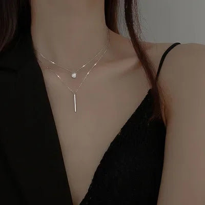 Exquisite Green Zircon Clavicle Chain Necklace Choker Necklace for Women Gifts Jewelry Vintage Design Necklace Wholesale