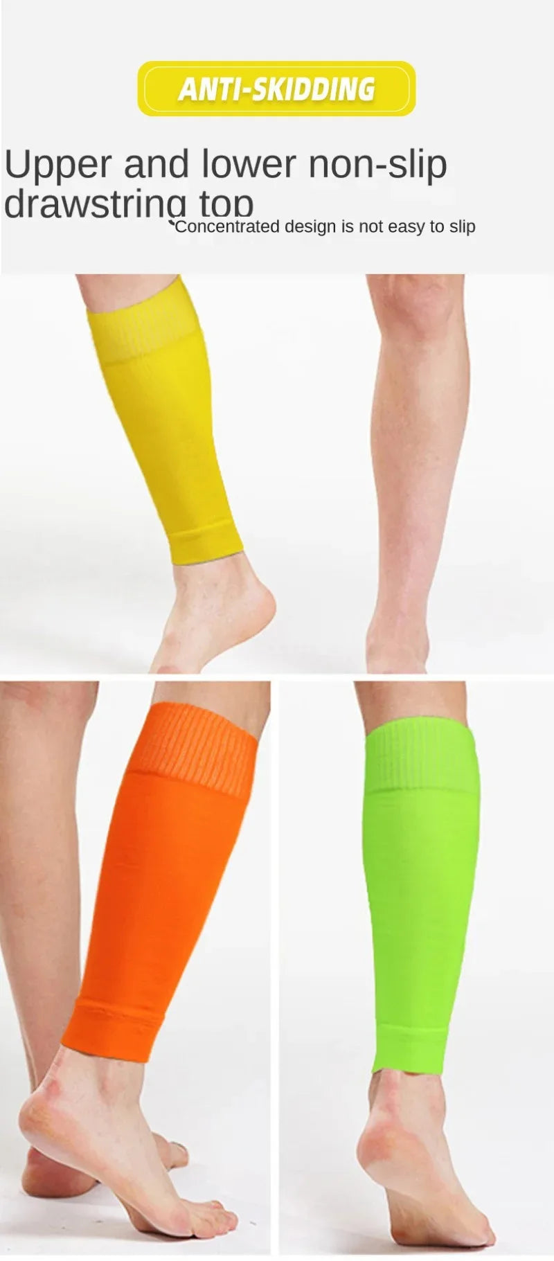 1Pair Football Socks Soccer Accessories Leg Brace Sleeves Breathable Sport Sock Adult Kids Shin Guards Calf Protection Leg Cover