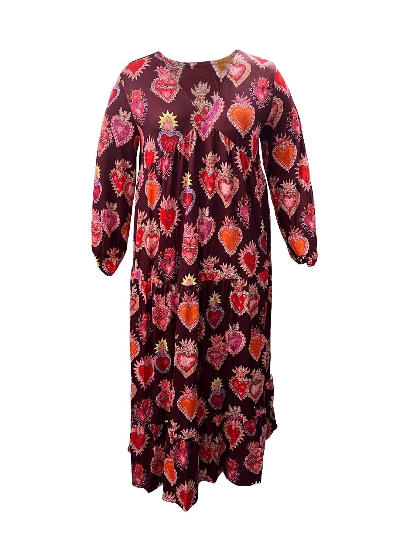 Vestido feminino solto com estampa, deslocamento glamoroso, plus size, tamanho grande, outono e inverno, estampa elegante