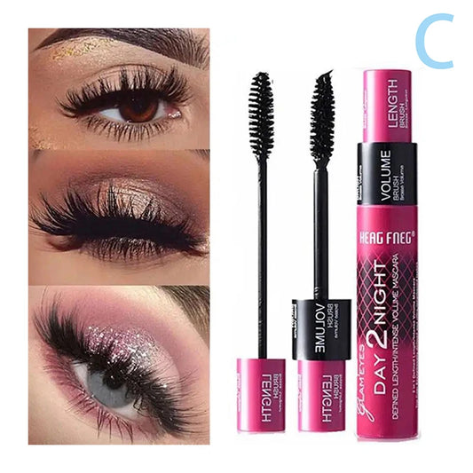1PC 2in1 Black Double Purpose Mascara Waterproof Lengthen Lash Extension Sweatproof Curling Brushes Eye Fiber Mascara Eyelashes