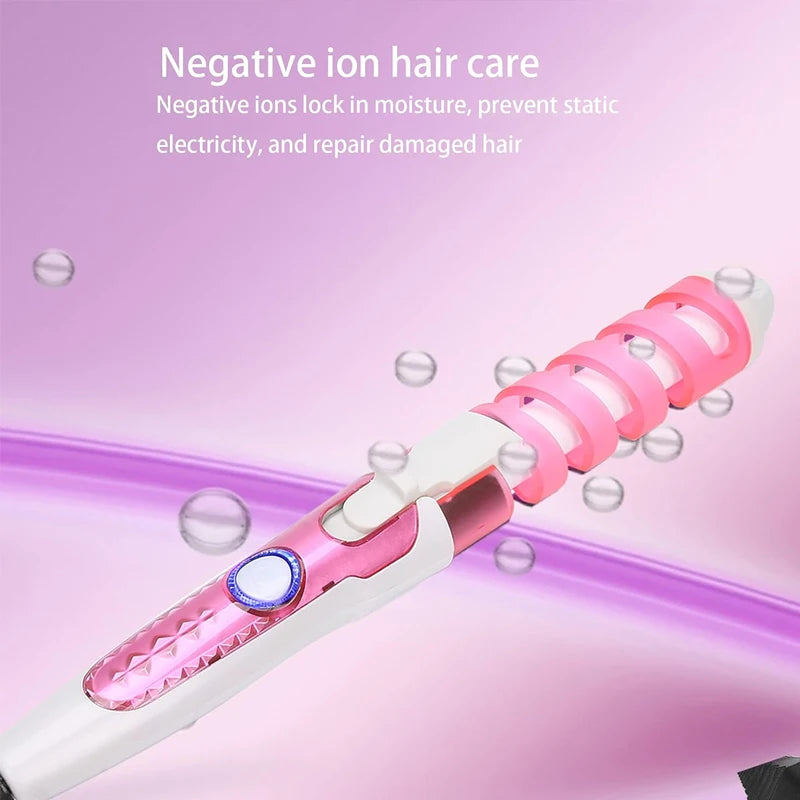 Rizador de pelo profesional, rizador de espiral mágico, varita rizadora de calentamiento rápido, moldeador de cabello eléctrico