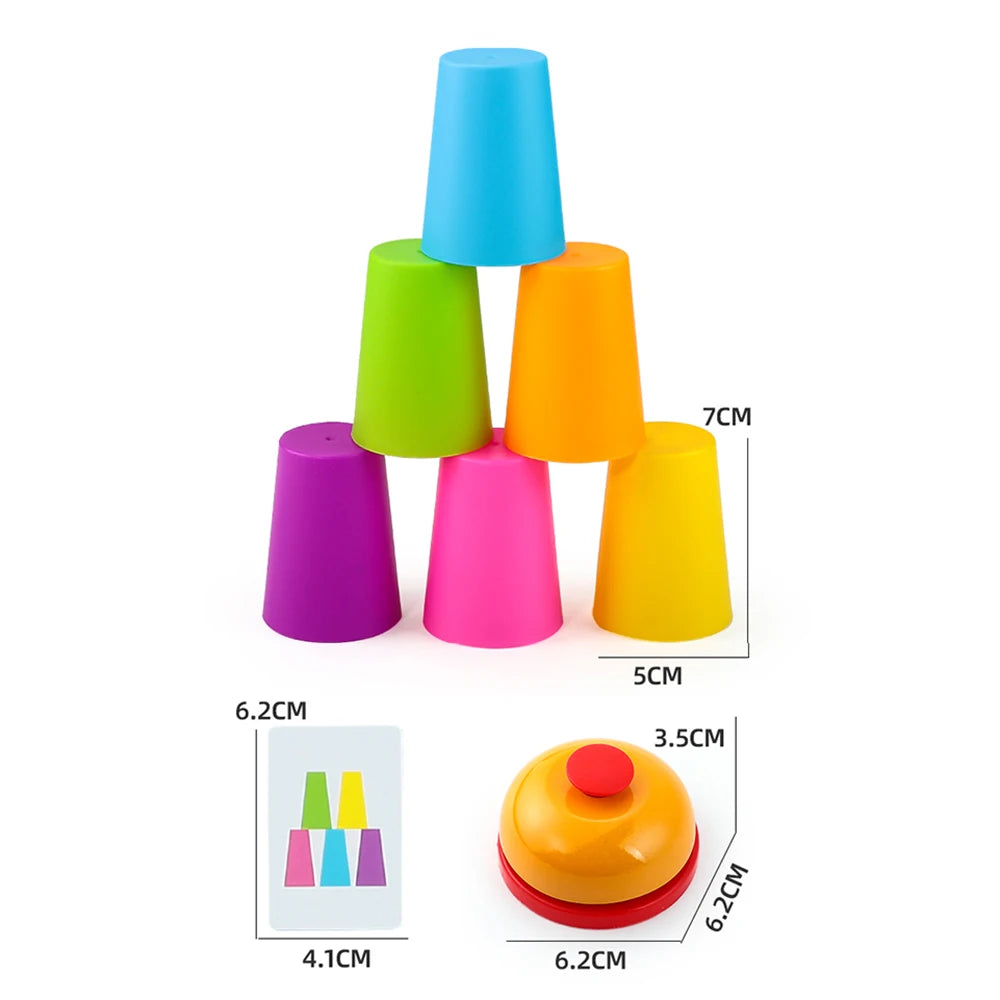 Kids Speed Training Toys Stack Cup Battle Table Game Indoor Family Party Game Toys Color Cognition Logic Training Classic Game