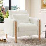 Modern armchair with thick cushions and a soft seat, suitable for reclining in the living room, office, or bedroom.