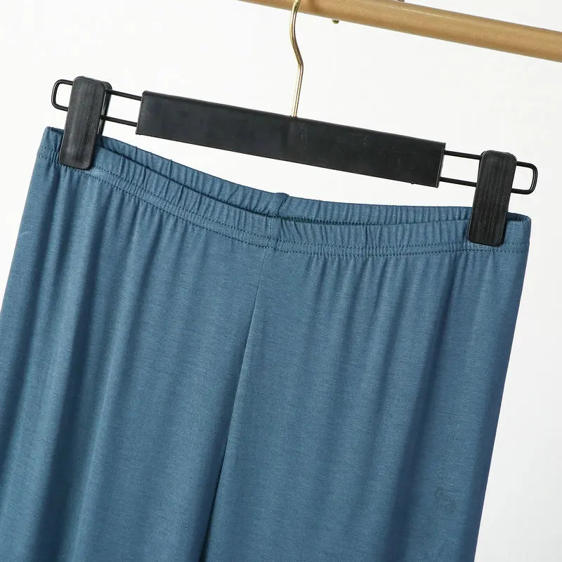 XL a 8XL verão modal leggings bezerro comprimento cintura alta tamanho grande estiramento casual emagrecimento básico calças curtas calças de dormir