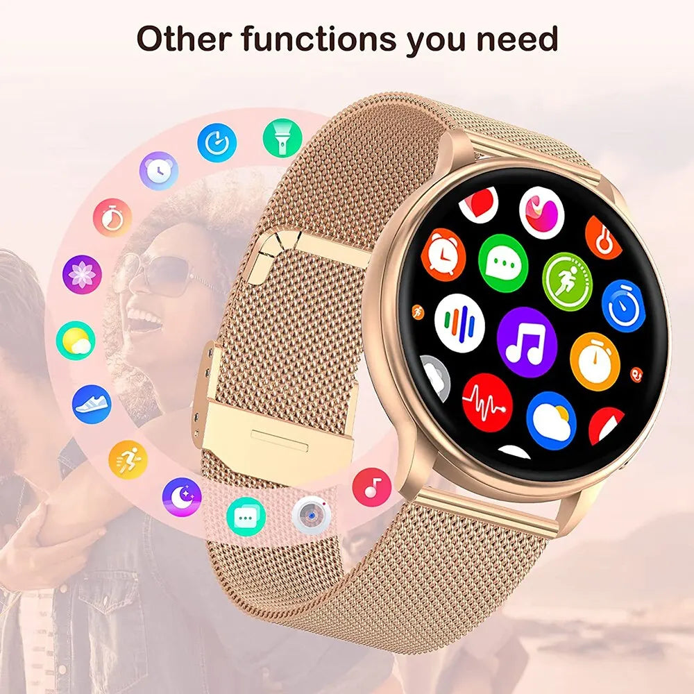 MEVADEN 1.32 inch Female Fashion Smart Watch Bluetooth Call Women Sport Fitness Tracker Health Monitor Smartwatch for Ladies Y22