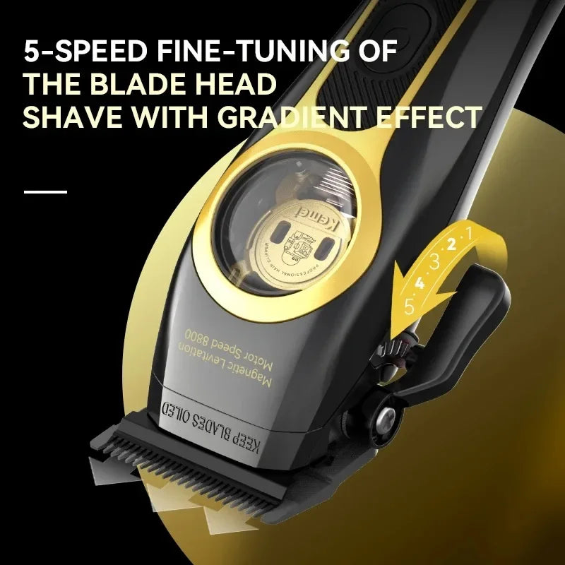 Kemei Hair Clippers KM-2373 Professional Cordless Hair Trimmer Electric Men Hair Cutting Machine Magnetic Motor 8800RPM Clippers