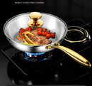 316 Stainless Steel Frying Pan Wok Pan Nonstick Cooking Fried Steak Gas Stove Pot Induction General Saucepan Kitchen Cookware