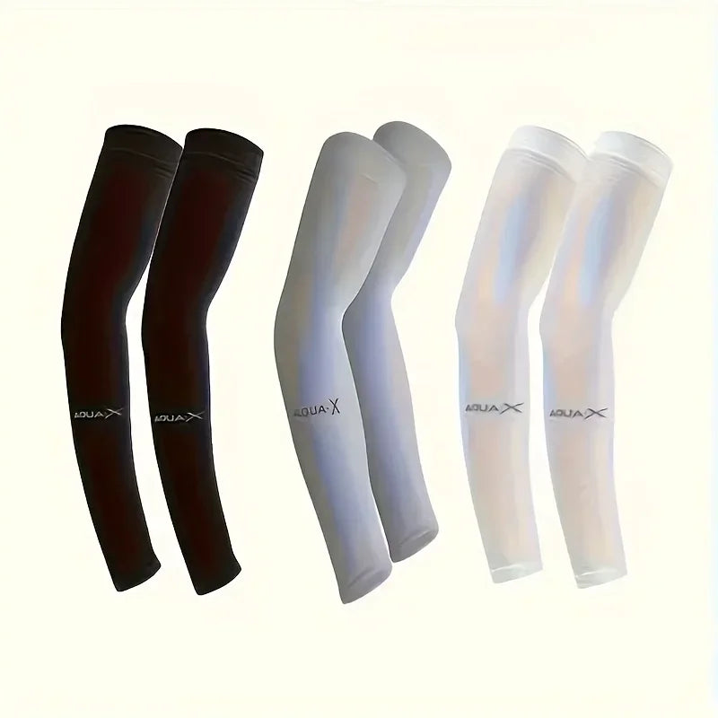 Unisex Cooling UV Protection Arm Sleeves Elastic Summer Ice Covers for Sports/Running/Cycling Reusable Breathable Sun Accessorie